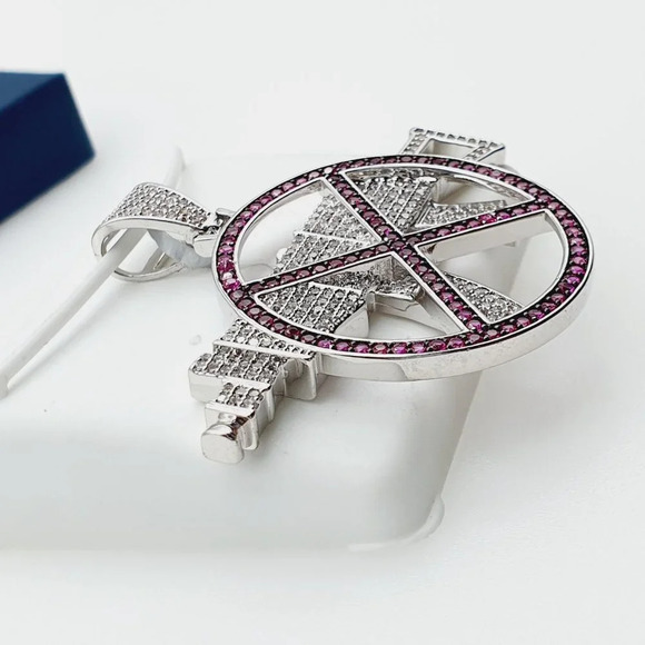 "925 Sterling Silver Plated CZ Pendant, INUS1BR273 - Picture 8 of 9